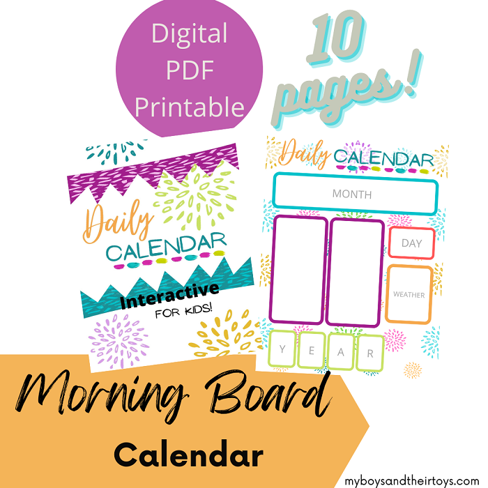 Printable Morning Board Calendar for Kids
